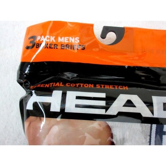 Head Men's Essential Cotton Stretch 3 Pack Boxer Briefs Solid Colors Ship NWT - Picture 2 of 8